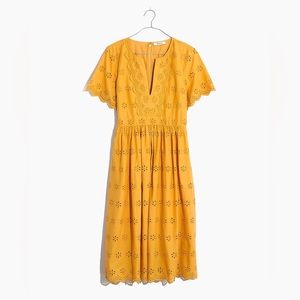 EUC Madewell Scalloped Eyelet Midi Dress (Size 14 - Orig $150)